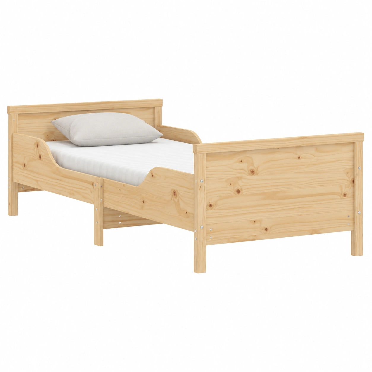 Massivholzbett 80x200 cm mit Komfortschaummatratze und Kopfteil, Braun
