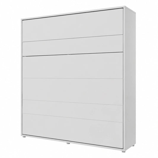 Lenart Vertikales Klappbett 180x200 cm mit Lattenrost – Wandbett in Grau Matt