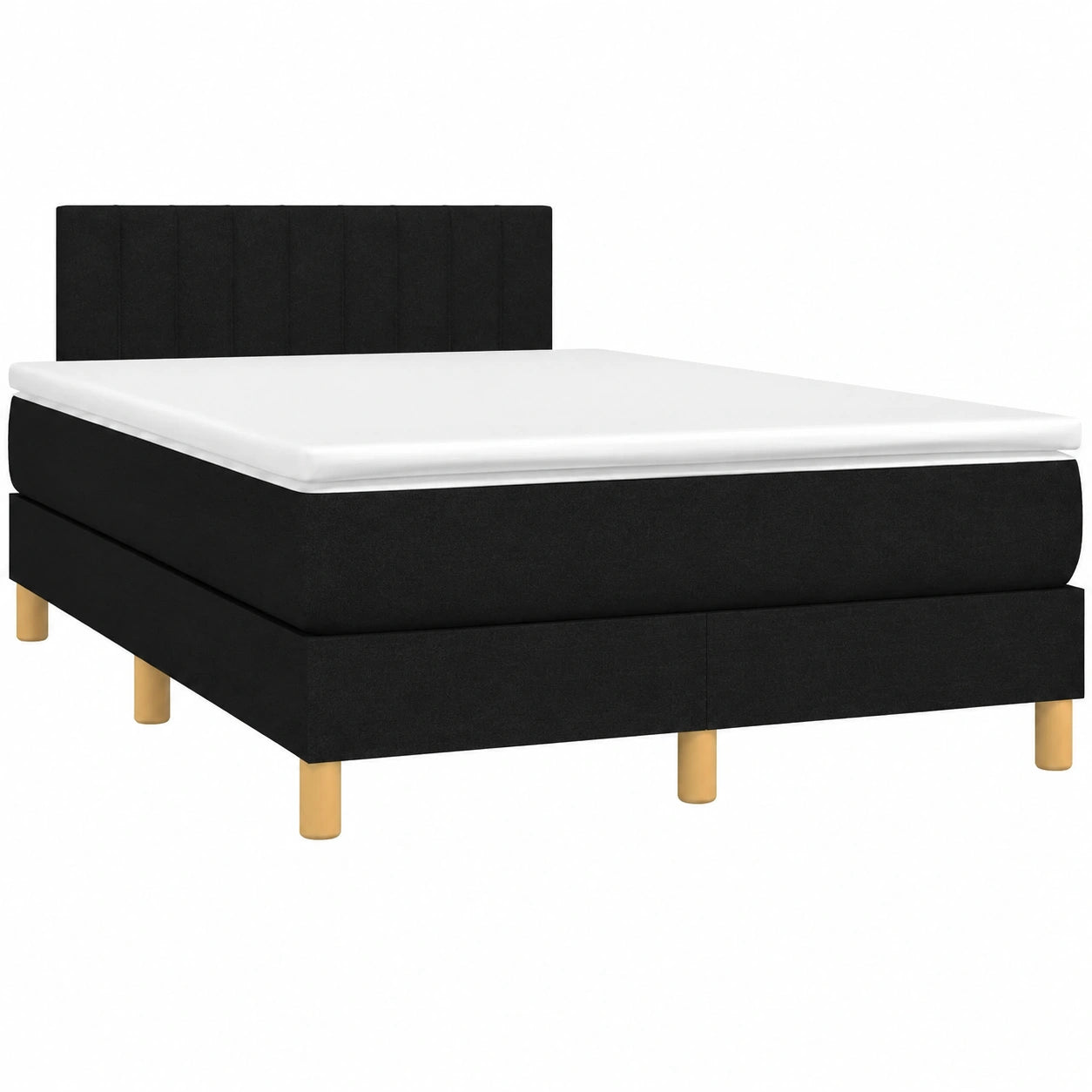 Boxspringbett 120x190 cm Schwarz mit Kopfteilverstellung und Taschenfederkernmatratze