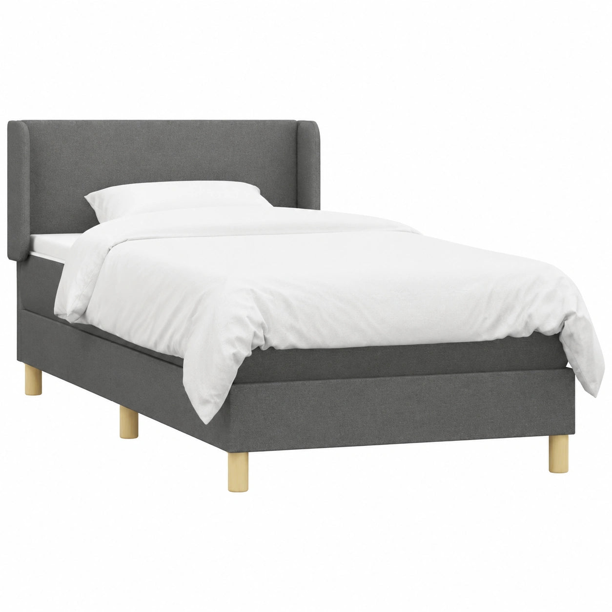 Verstellbares Boxspringbett 90x190 cm mit Taschenfederkern und Stoffbezug, Dunkelgrau