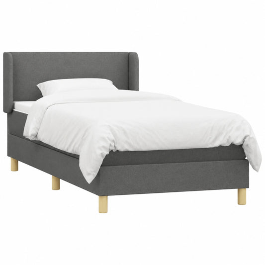 Verstellbares Boxspringbett 90x190 cm mit Taschenfederkern und Stoffbezug, Dunkelgrau