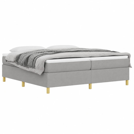 Modernes Boxspringbettgestell 200x200 cm in Hellgrau mit Sperrholzlatten