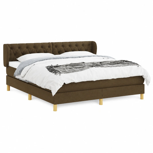 Komfortables Boxspringbett 160x200 cm aus Stoff mit Lärchenholzrahmen und Taschenfederkern