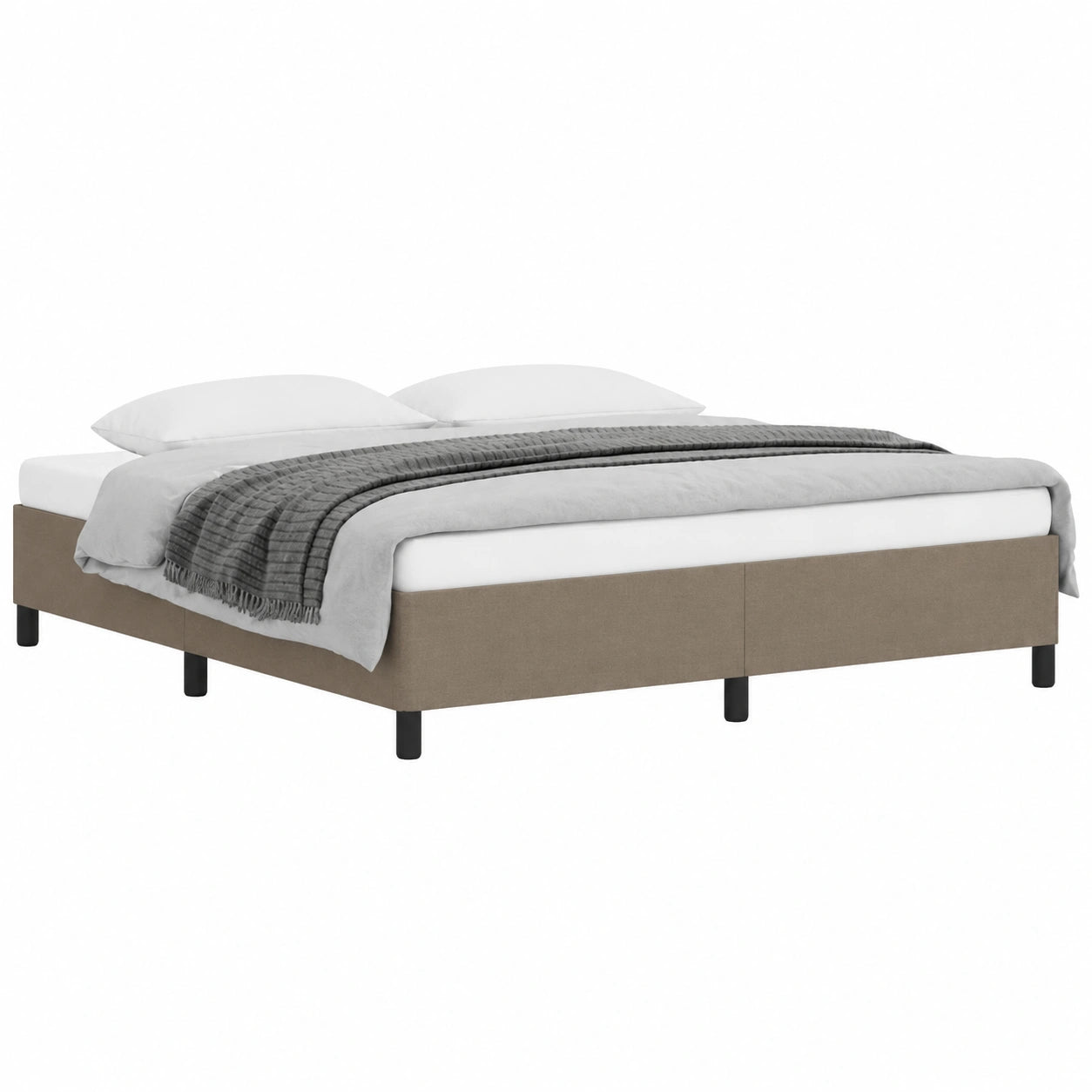 Modernes Bettgestell 180x200 cm Taupe Stoff mit stabilem Lattenrost